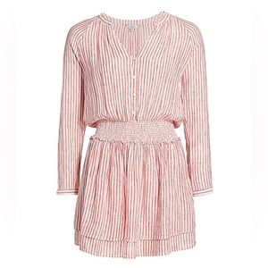 Rails red and white long sleeve mini dress